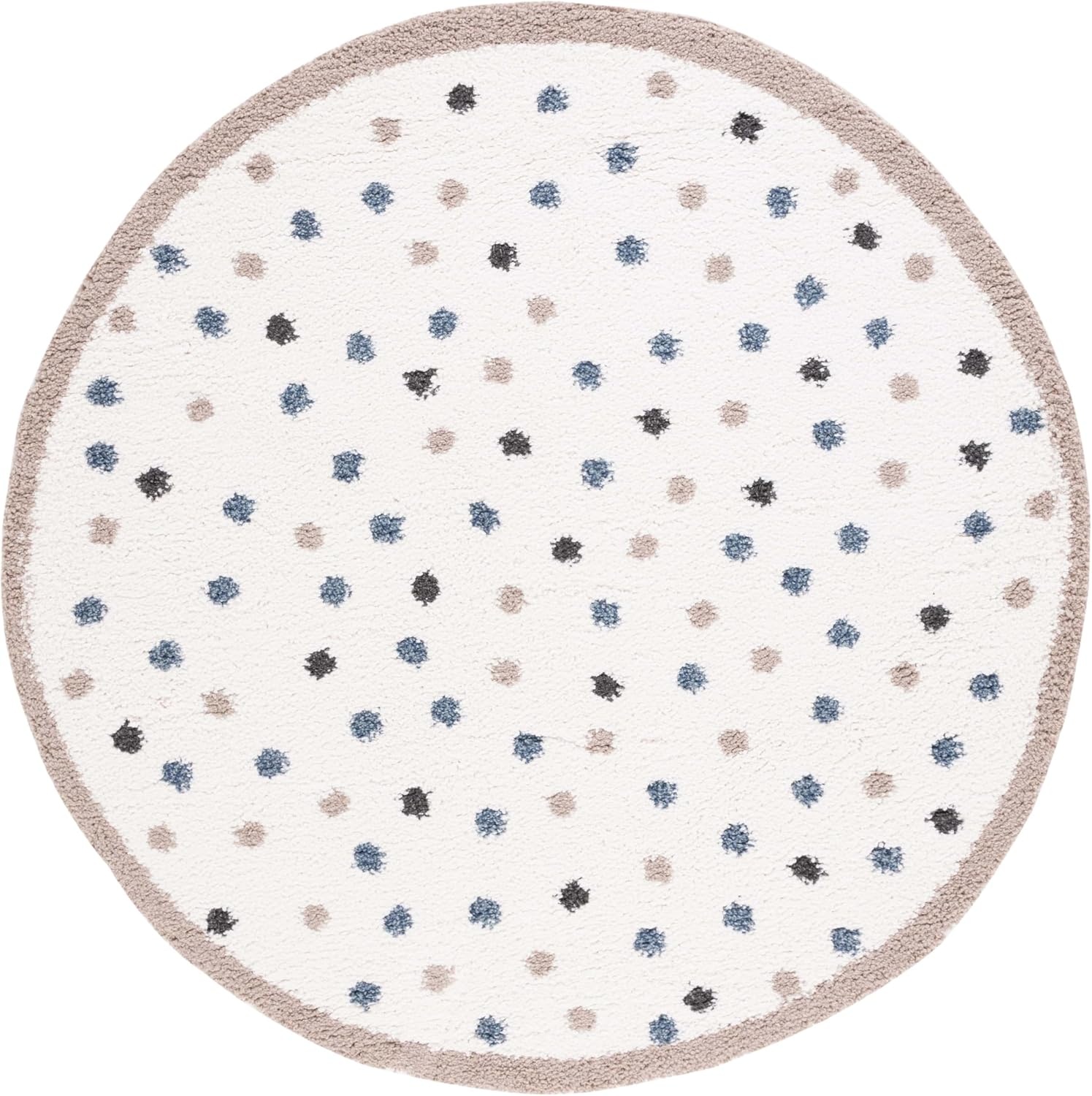 image:imageSAFAVIEH Calico Shag Collection Area Rug 9 x 12 Blue amp Ivory Polka Dot Design NonShedding amp Easy Care 16inch Thick Ideal for High Traffic Areas in Living Room Bedroom CLC102MIvoryTaupe