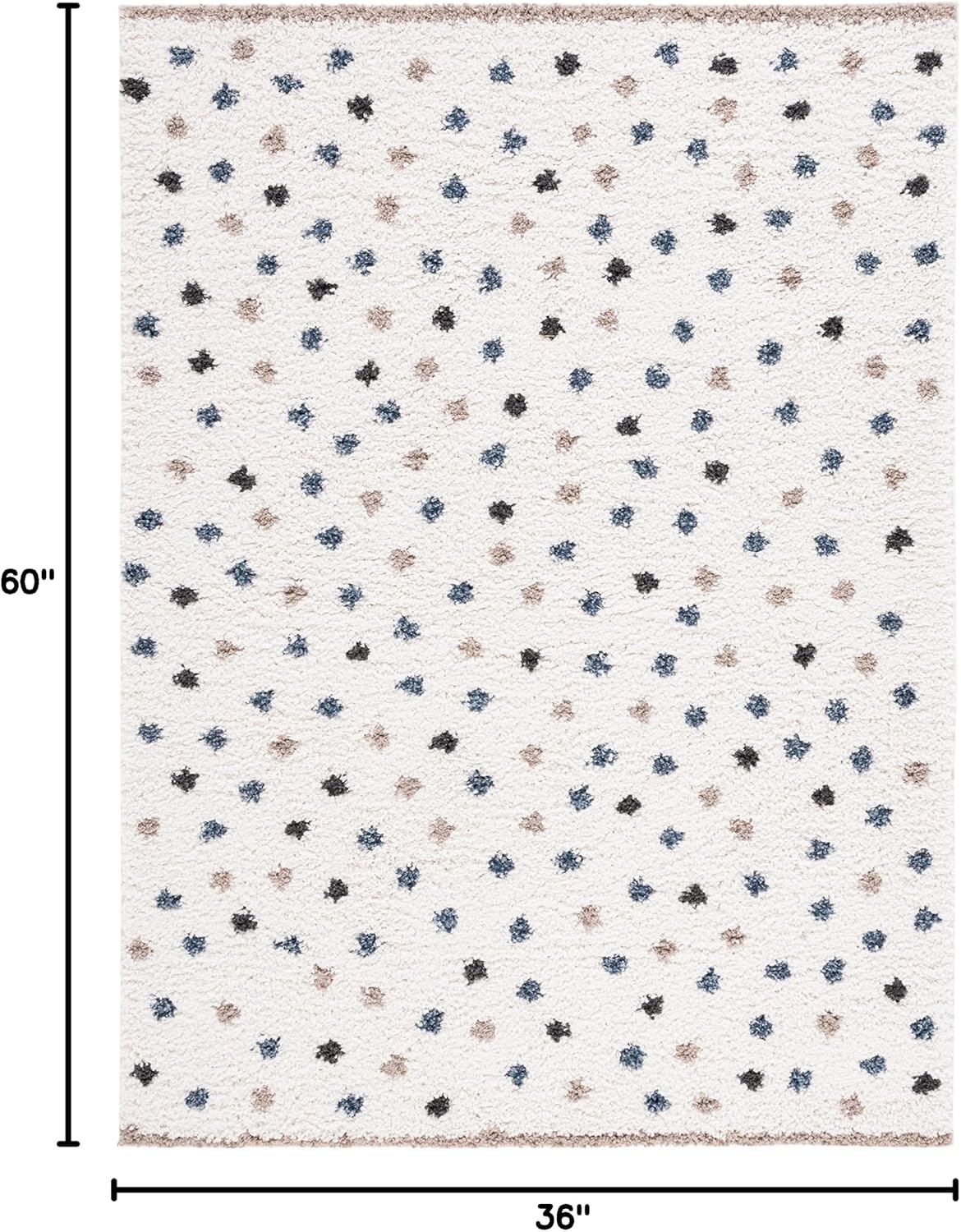 image:imageSAFAVIEH Calico Shag Collection Area Rug 9 x 12 Blue amp Ivory Polka Dot Design NonShedding amp Easy Care 16inch Thick Ideal for High Traffic Areas in Living Room Bedroom CLC102MIvoryTaupe