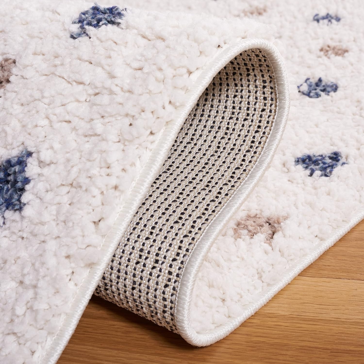 image:imageSAFAVIEH Calico Shag Collection Area Rug 9 x 12 Blue amp Ivory Polka Dot Design NonShedding amp Easy Care 16inch Thick Ideal for High Traffic Areas in Living Room Bedroom CLC102MIvoryTaupe