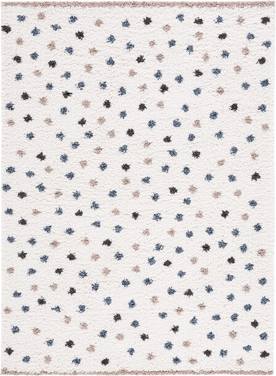image:imageSAFAVIEH Calico Shag Collection Area Rug 9 x 12 Blue amp Ivory Polka Dot Design NonShedding amp Easy Care 16inch Thick Ideal for High Traffic Areas in Living Room Bedroom CLC102MIvoryTaupe