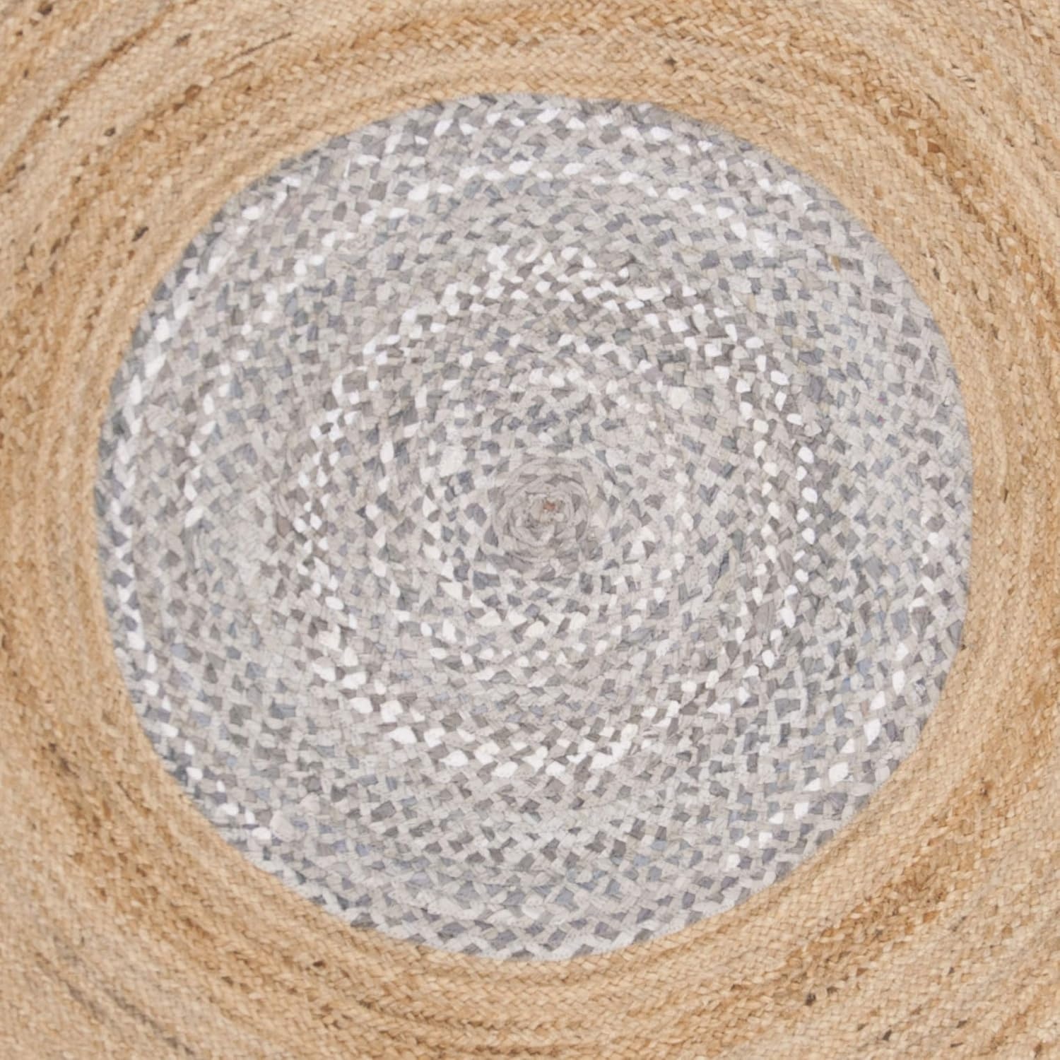 image:imageSAFAVIEH Cape Cod Collection Area Rug 6 Round Beige amp Natural Handmade Boho Fringe Jute amp Cotton Ideal for High Traffic Areas in Living Room Bedroom CAP701BLight GreyNatural