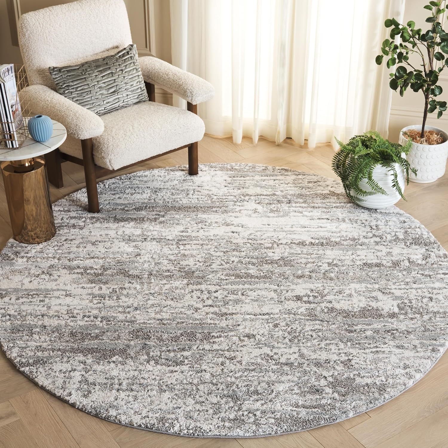image:imageSAFAVIEH Century Collection Area Rug 67 x 9 Ivory amp Beige Modern Abstract Design NonShedding amp Easy Care Ideal for High Traffic Areas in Living Room Bedroom CTY350BGreyIvory