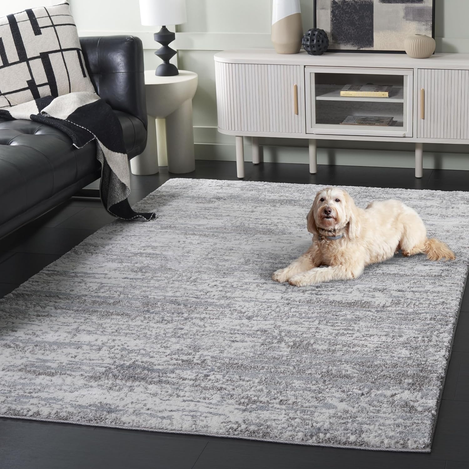 image:imageSAFAVIEH Century Collection Area Rug 67 x 9 Ivory amp Beige Modern Abstract Design NonShedding amp Easy Care Ideal for High Traffic Areas in Living Room Bedroom CTY350BGreyIvory