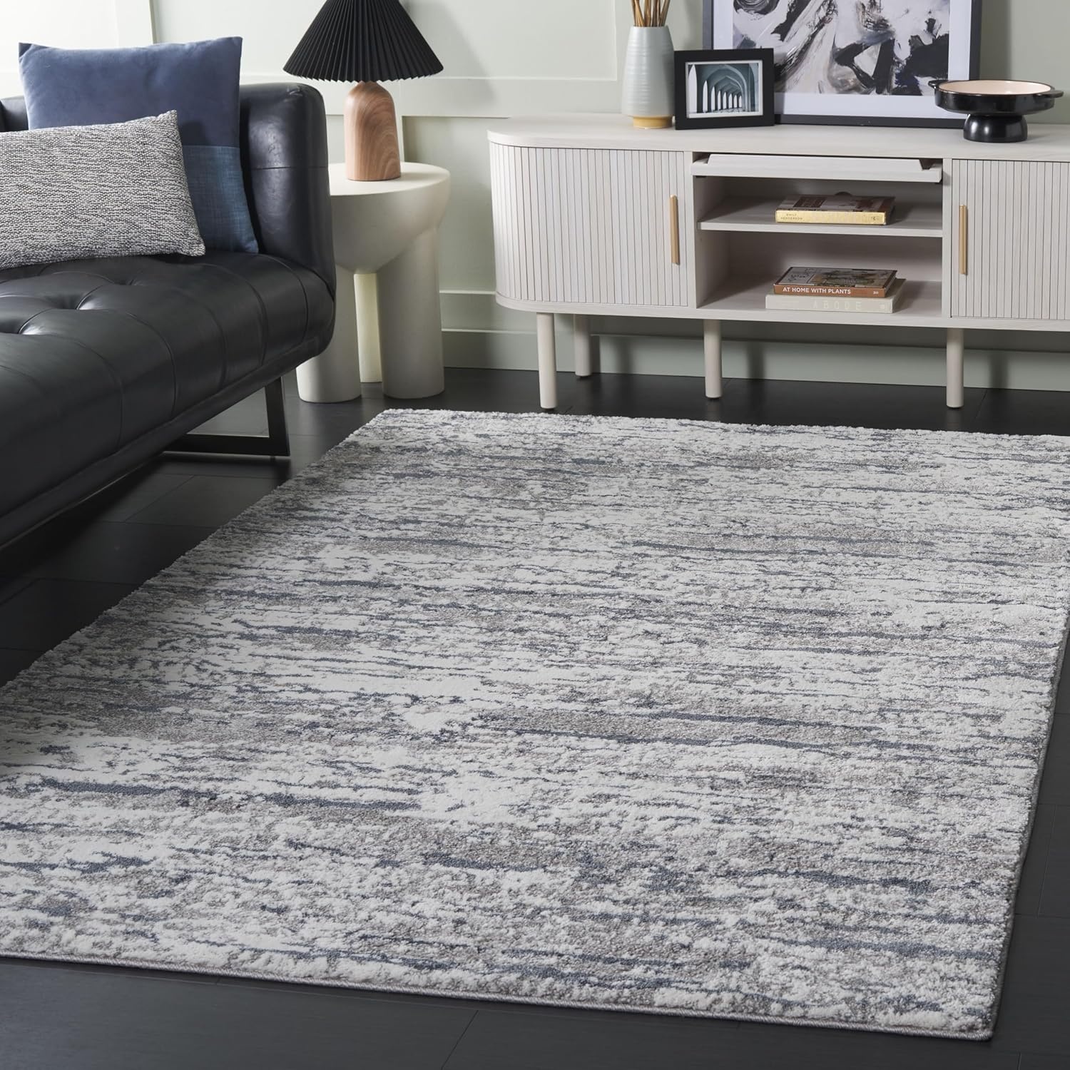 image:imageSAFAVIEH Century Collection Area Rug 67 x 9 Ivory amp Beige Modern Abstract Design NonShedding amp Easy Care Ideal for High Traffic Areas in Living Room Bedroom CTY350BGreyNavy