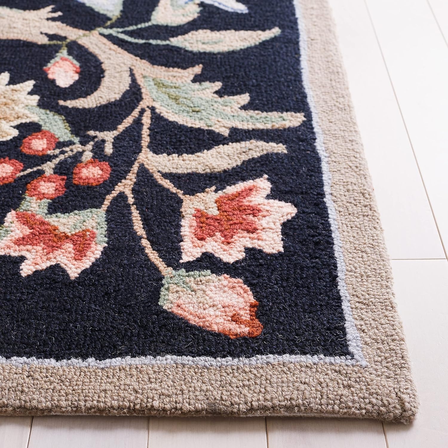 image:imageSAFAVIEH Chelsea Collection Area Rug 9 x 12 Ivory HandHooked French Country Wool Ideal for High Traffic Areas in Living Room Bedroom HK248ABlack