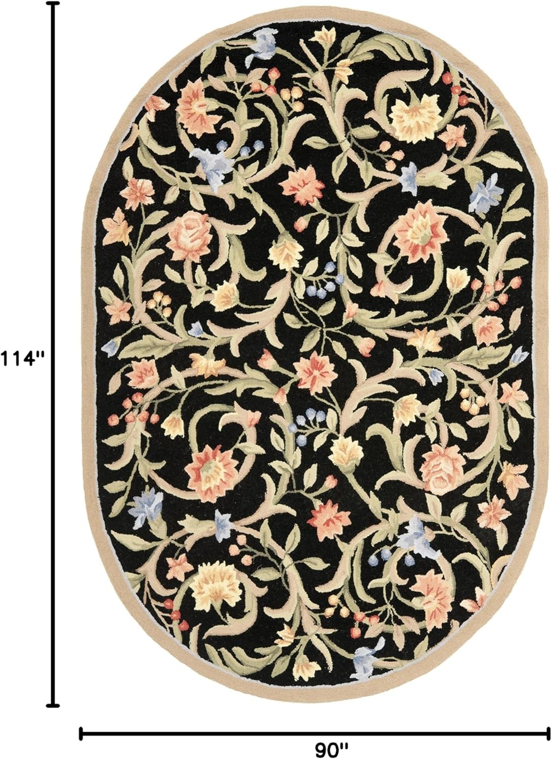 image:imageSAFAVIEH Chelsea Collection Area Rug 9 x 12 Ivory HandHooked French Country Wool Ideal for High Traffic Areas in Living Room Bedroom HK248ABlack