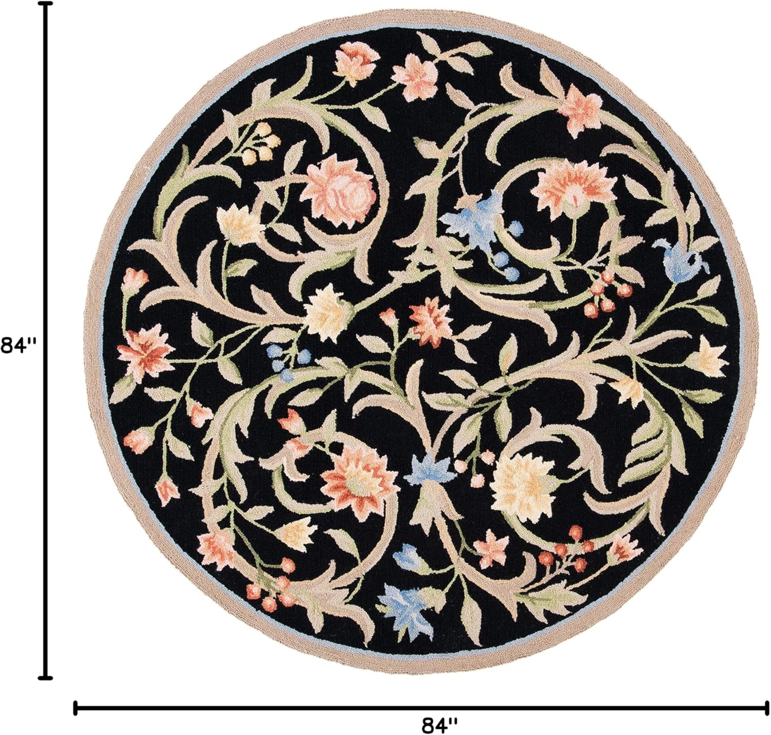 image:imageSAFAVIEH Chelsea Collection Area Rug 9 x 12 Ivory HandHooked French Country Wool Ideal for High Traffic Areas in Living Room Bedroom HK248ABlack