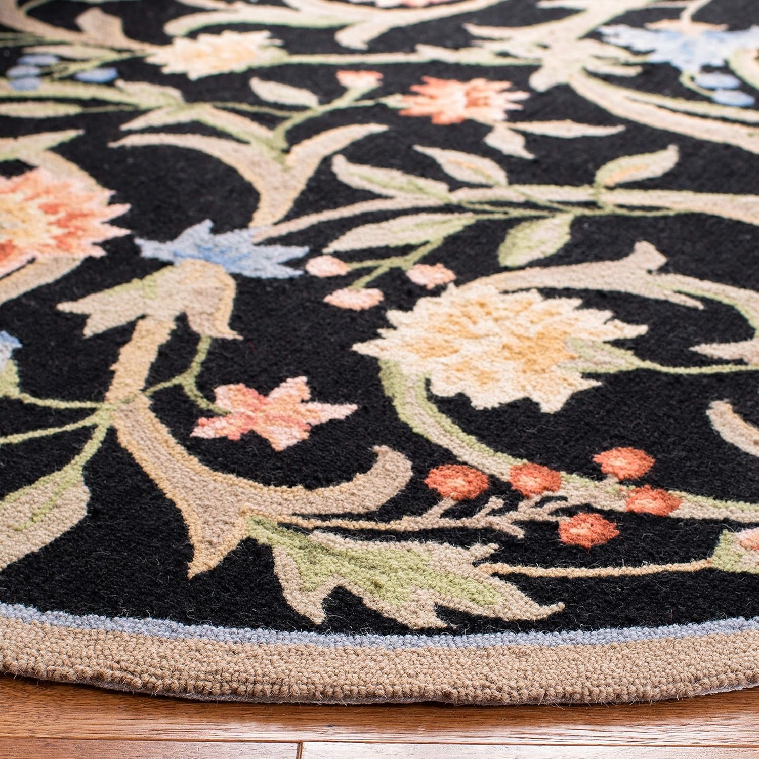 image:imageSAFAVIEH Chelsea Collection Area Rug 9 x 12 Ivory HandHooked French Country Wool Ideal for High Traffic Areas in Living Room Bedroom HK248ABlack