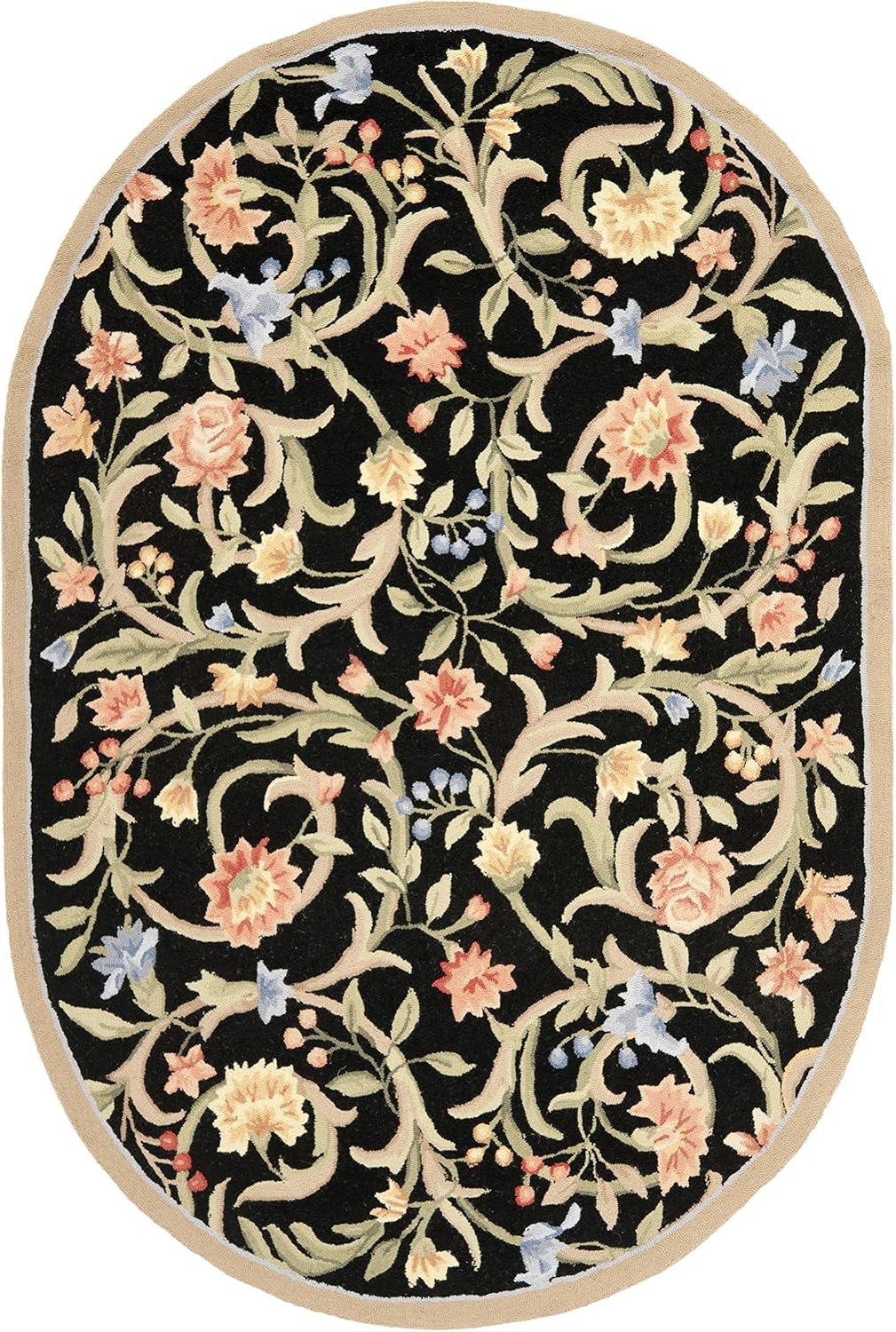 image:imageSAFAVIEH Chelsea Collection Area Rug 9 x 12 Ivory HandHooked French Country Wool Ideal for High Traffic Areas in Living Room Bedroom HK248ABlack