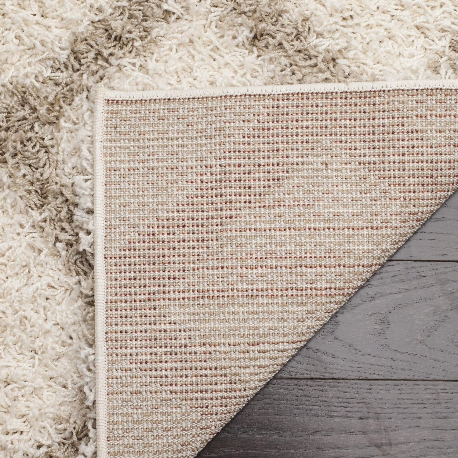 image:imageSAFAVIEH Dallas Shag Collection Area Rug 86 x 12 Dark Grey amp Ivory Trellis Design NonShedding amp Easy Care 15inch Thick Ideal for High Traffic Areas in Living Room Bedroom SGDS258AIvoryBeige