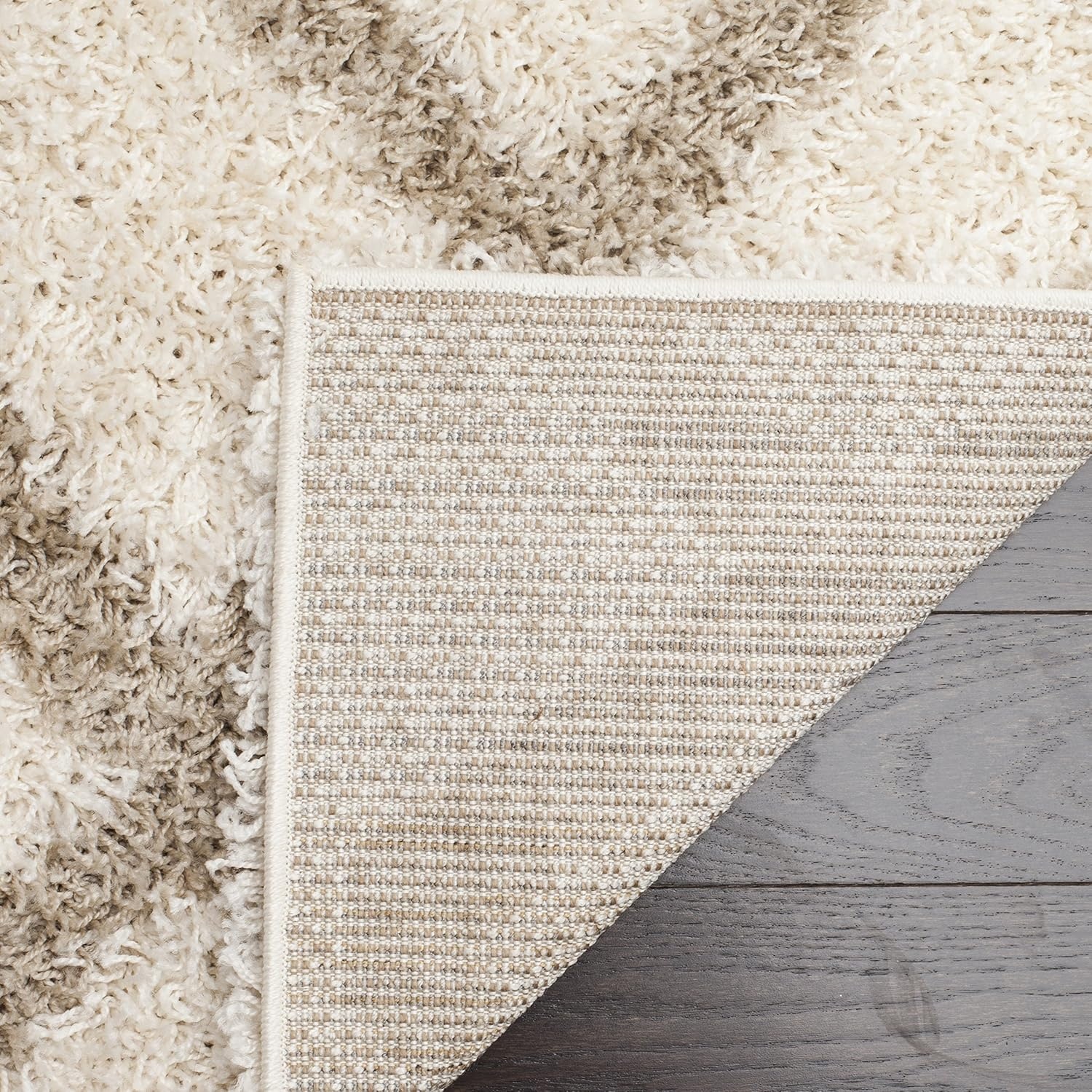 image:imageSAFAVIEH Dallas Shag Collection Area Rug 86 x 12 Dark Grey amp Ivory Trellis Design NonShedding amp Easy Care 15inch Thick Ideal for High Traffic Areas in Living Room Bedroom SGDS258AIvoryBeige