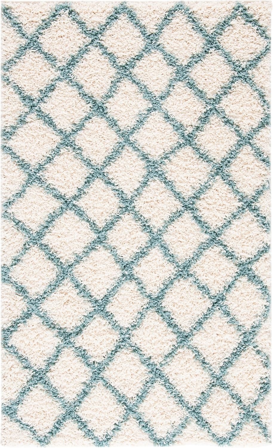 image:imageSAFAVIEH Dallas Shag Collection Area Rug 86 x 12 Dark Grey amp Ivory Trellis Design NonShedding amp Easy Care 15inch Thick Ideal for High Traffic Areas in Living Room Bedroom SGDS258AIvorySeafoam