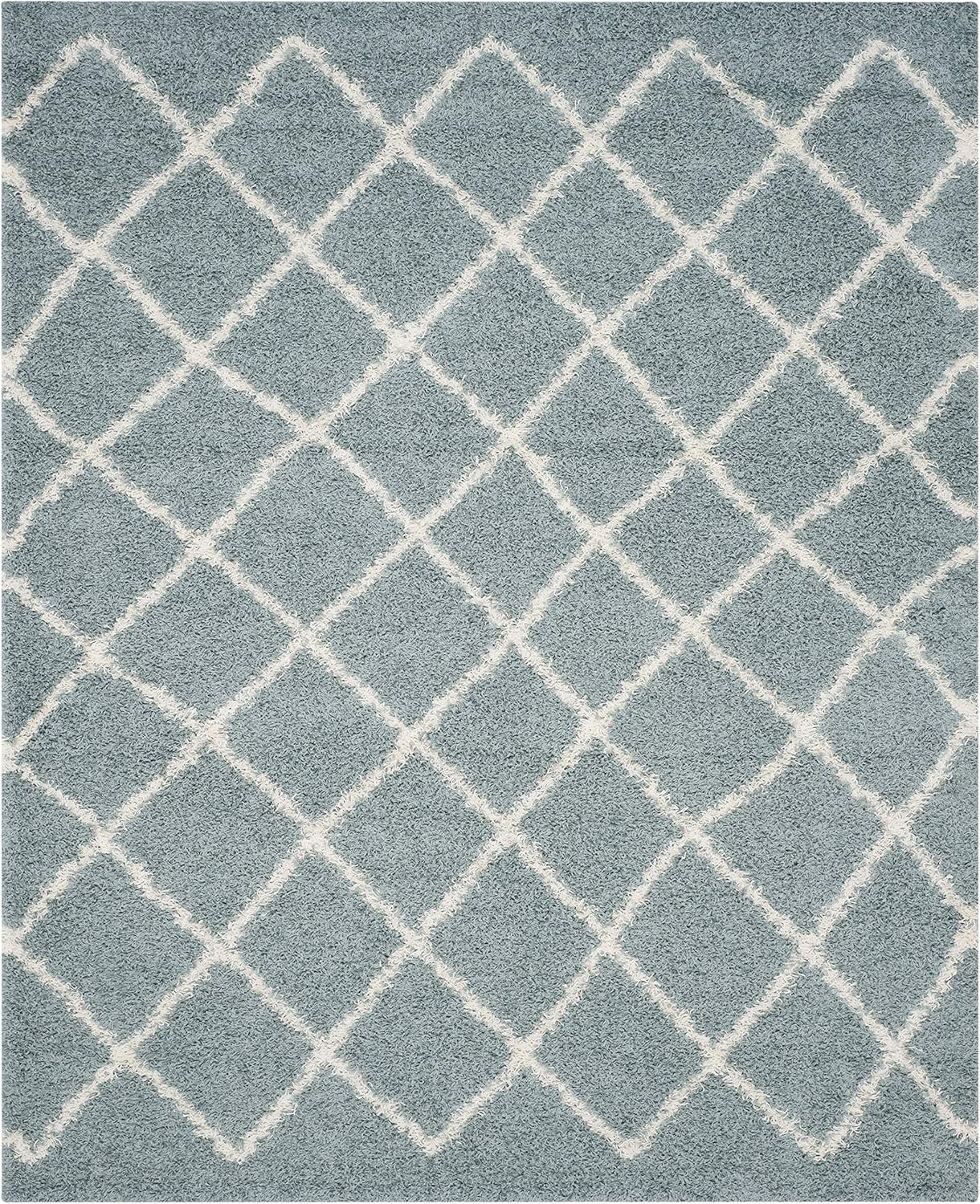 image:imageSAFAVIEH Dallas Shag Collection Area Rug 86 x 12 Dark Grey amp Ivory Trellis Design NonShedding amp Easy Care 15inch Thick Ideal for High Traffic Areas in Living Room Bedroom SGDS258ASeafoamIvory