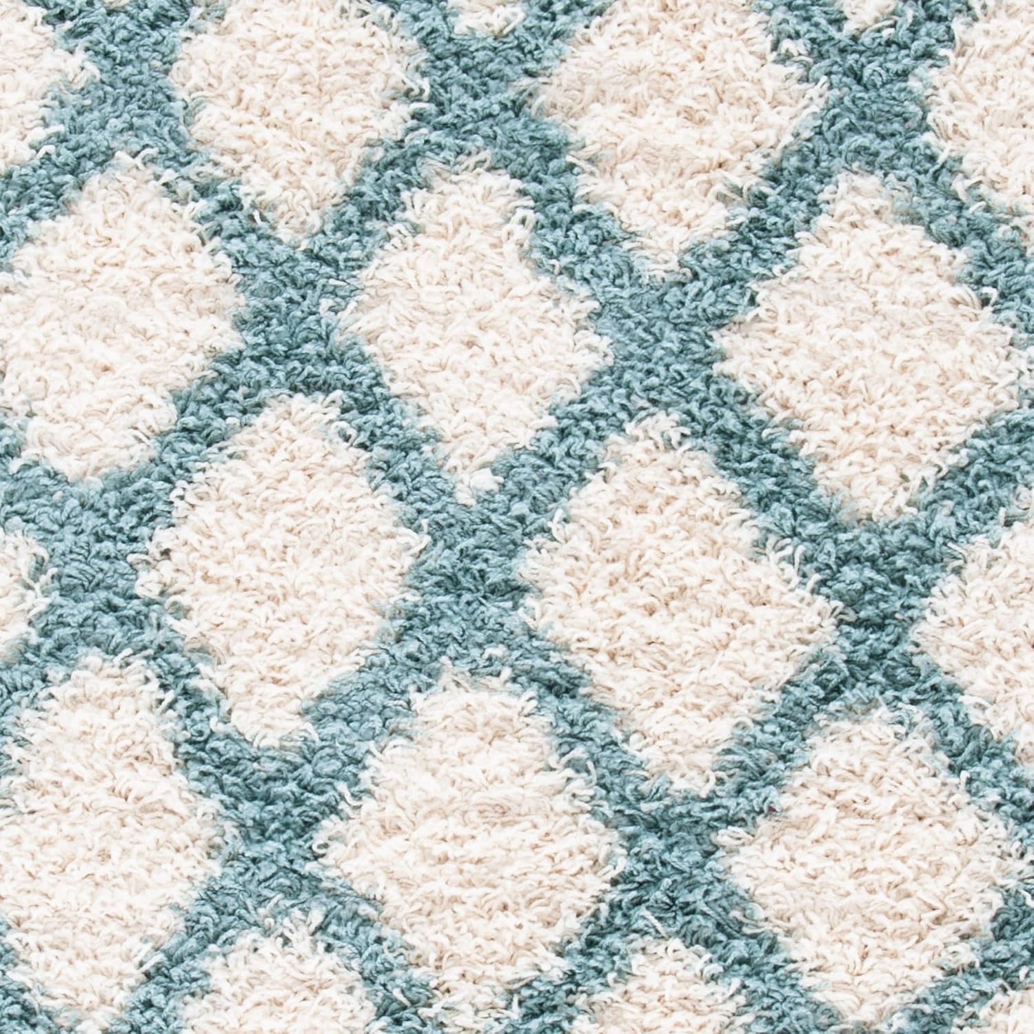 image:imageSAFAVIEH Dallas Shag Collection Area Rug 86 x 12 Dark Grey amp Ivory Trellis Design NonShedding amp Easy Care 15inch Thick Ideal for High Traffic Areas in Living Room Bedroom SGDS258AIvorySeafoam