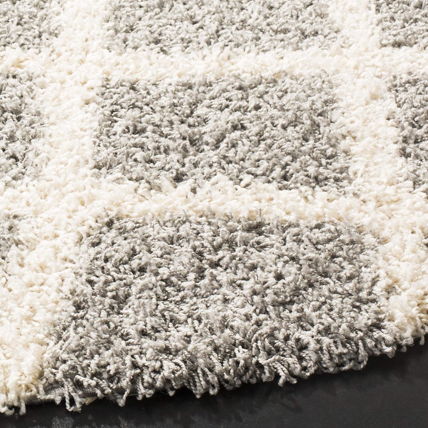 image:imageSAFAVIEH Dallas Shag Collection Area Rug 86 x 12 Dark Grey amp Ivory Trellis Design NonShedding amp Easy Care 15inch Thick Ideal for High Traffic Areas in Living Room Bedroom SGDS258AGreyIvory