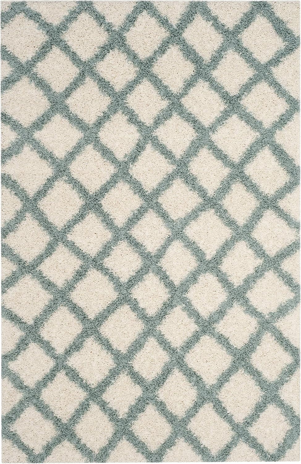 image:imageSAFAVIEH Dallas Shag Collection Area Rug 86 x 12 Dark Grey amp Ivory Trellis Design NonShedding amp Easy Care 15inch Thick Ideal for High Traffic Areas in Living Room Bedroom SGDS258AIvorySeafoam