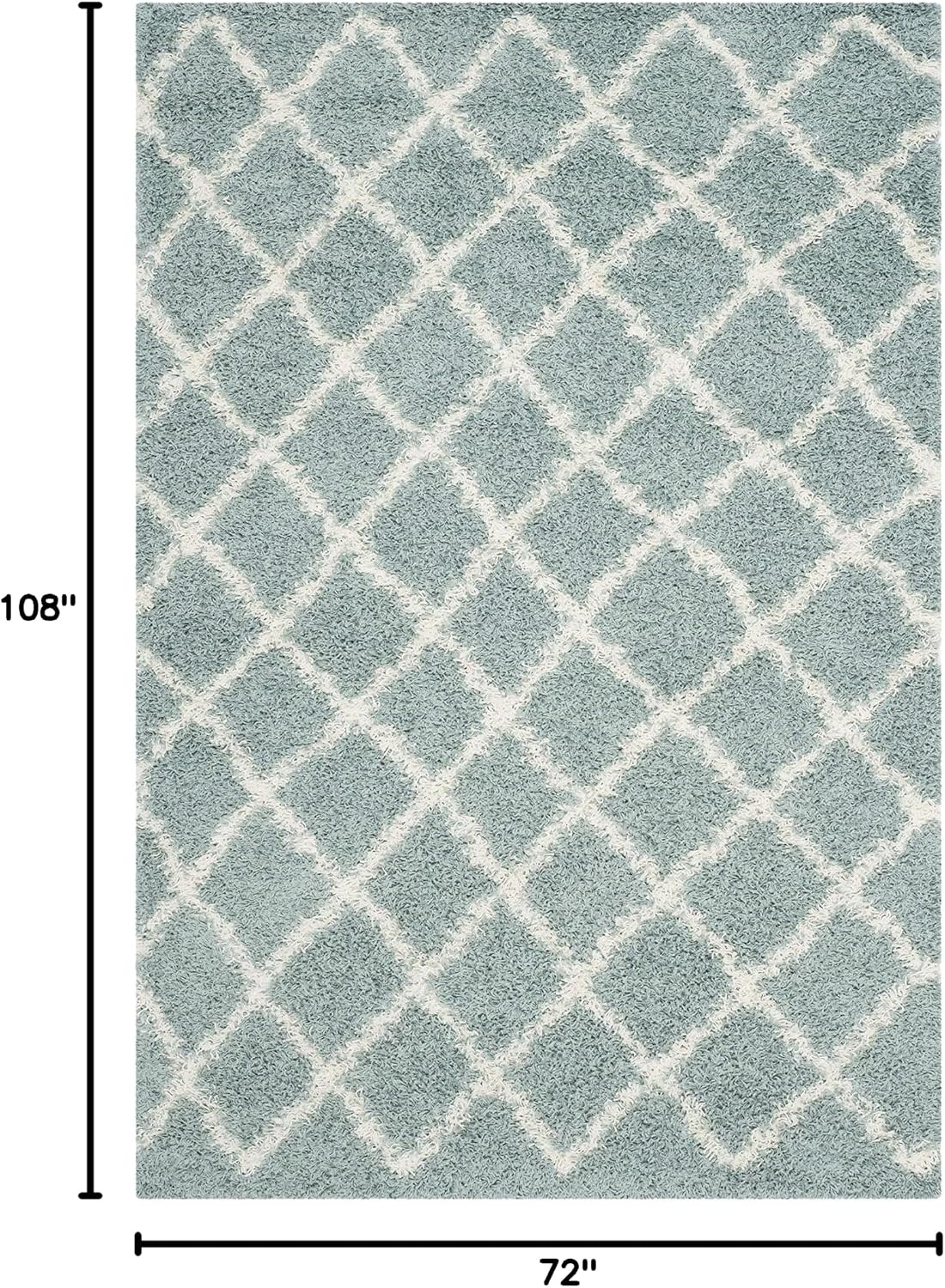 image:imageSAFAVIEH Dallas Shag Collection Area Rug 86 x 12 Dark Grey amp Ivory Trellis Design NonShedding amp Easy Care 15inch Thick Ideal for High Traffic Areas in Living Room Bedroom SGDS258ASeafoamIvory