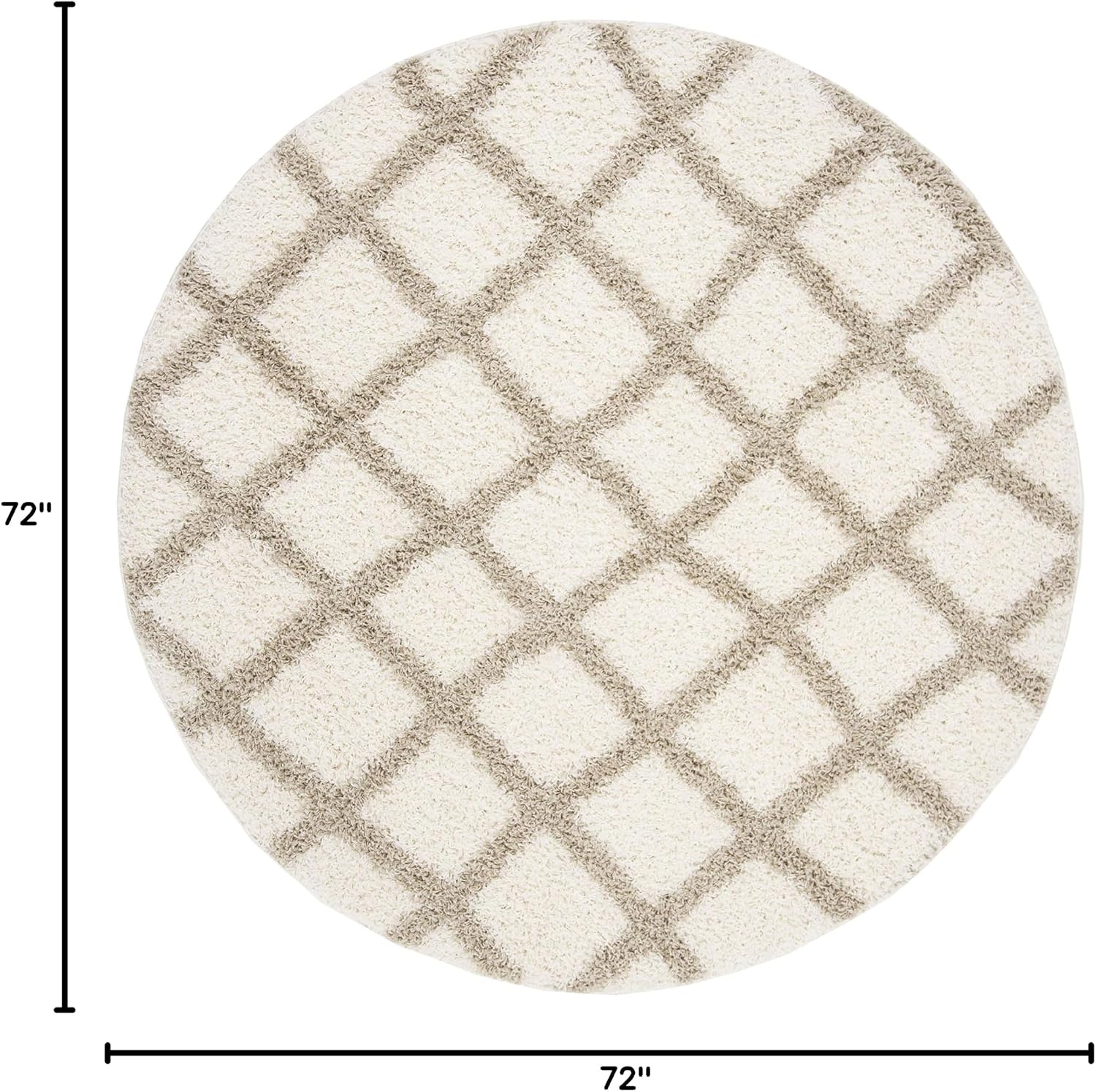 image:imageSAFAVIEH Dallas Shag Collection Area Rug 86 x 12 Dark Grey amp Ivory Trellis Design NonShedding amp Easy Care 15inch Thick Ideal for High Traffic Areas in Living Room Bedroom SGDS258AIvoryBeige