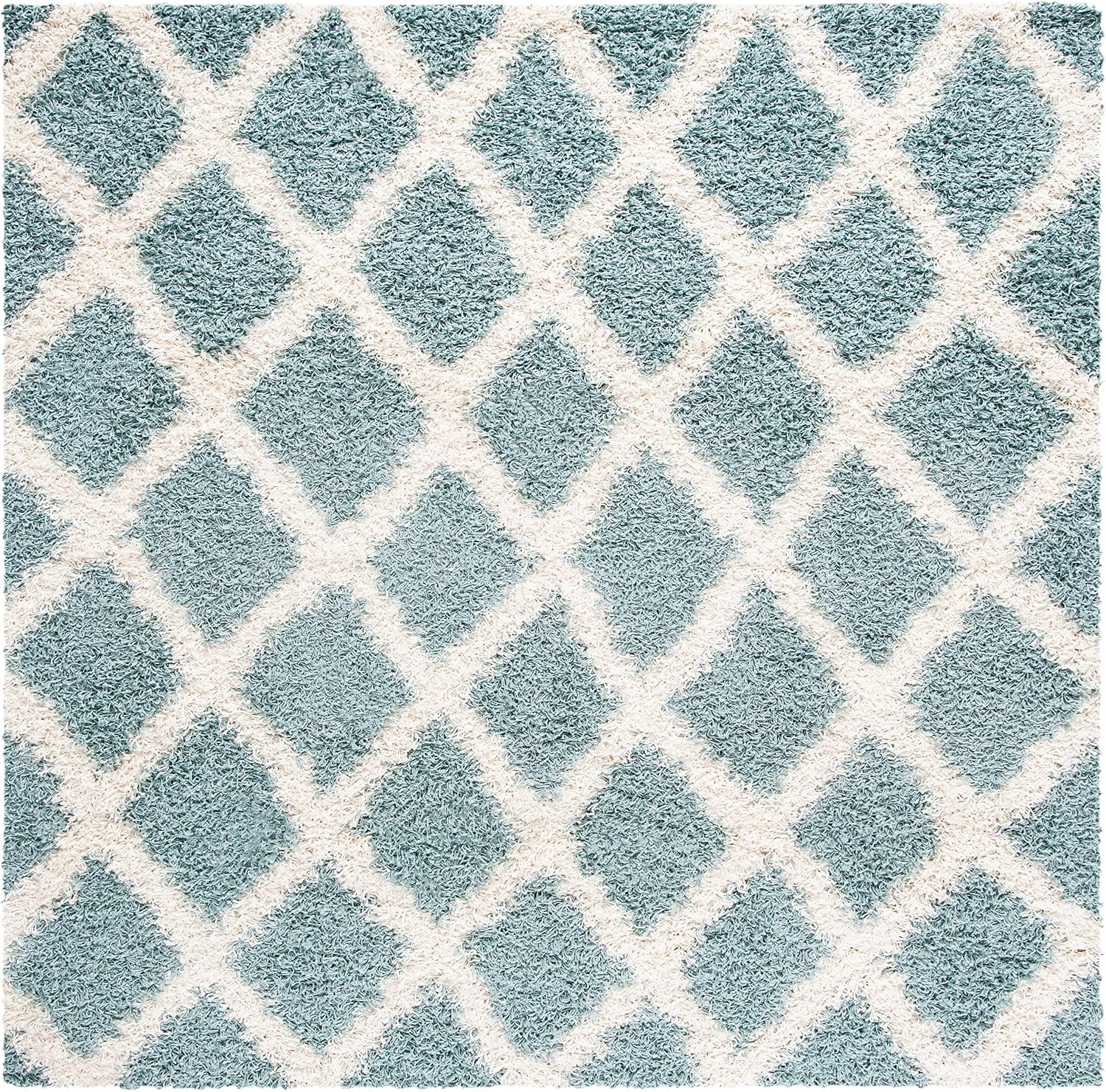 image:imageSAFAVIEH Dallas Shag Collection Area Rug 86 x 12 Dark Grey amp Ivory Trellis Design NonShedding amp Easy Care 15inch Thick Ideal for High Traffic Areas in Living Room Bedroom SGDS258ASeafoamIvory