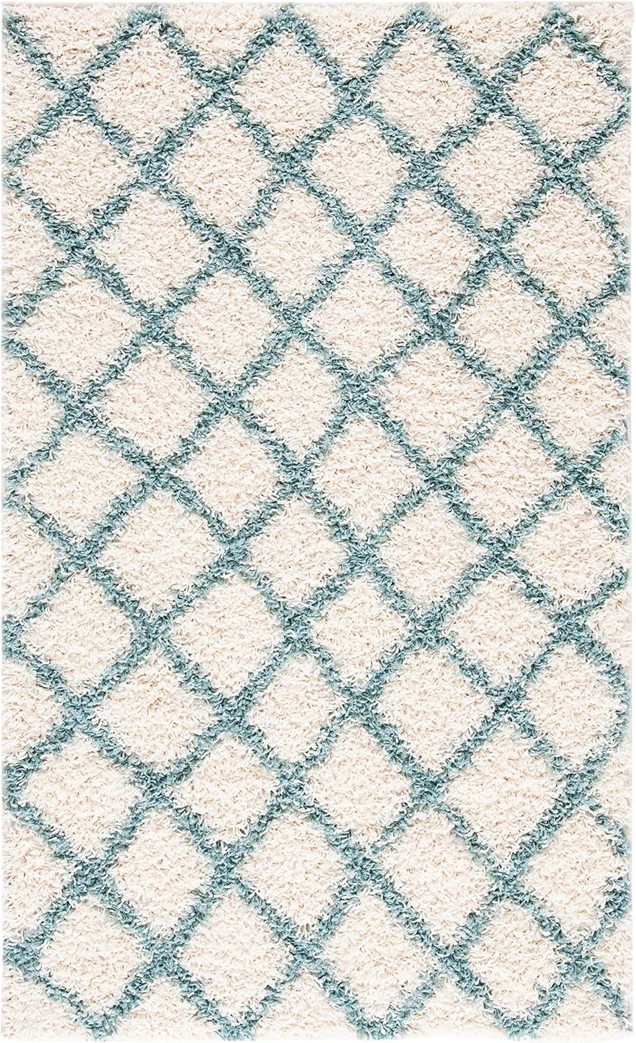 image:imageSAFAVIEH Dallas Shag Collection Area Rug 86 x 12 Dark Grey amp Ivory Trellis Design NonShedding amp Easy Care 15inch Thick Ideal for High Traffic Areas in Living Room Bedroom SGDS258AIvorySeafoam