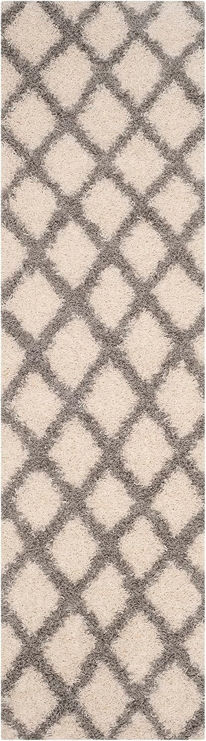 image:imageSAFAVIEH Dallas Shag Collection Area Rug 86 x 12 Dark Grey amp Ivory Trellis Design NonShedding amp Easy Care 15inch Thick Ideal for High Traffic Areas in Living Room Bedroom SGDS258AIvoryGrey