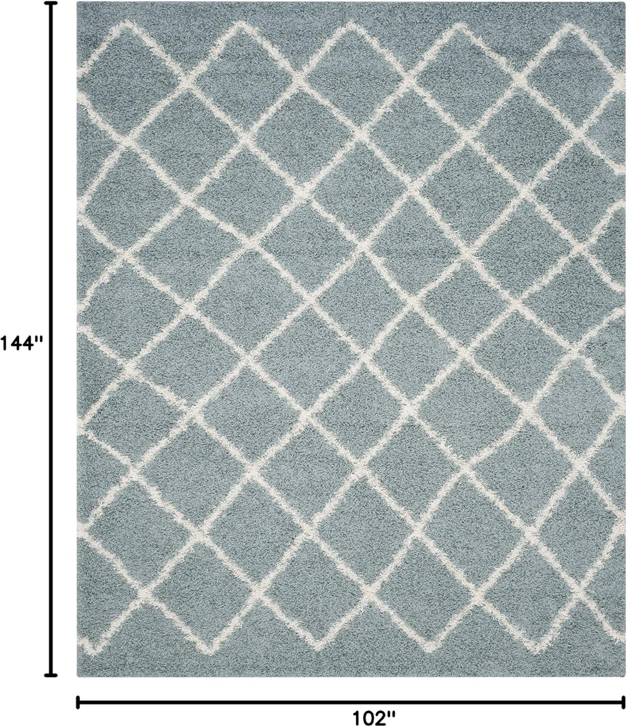 image:imageSAFAVIEH Dallas Shag Collection Area Rug 86 x 12 Dark Grey amp Ivory Trellis Design NonShedding amp Easy Care 15inch Thick Ideal for High Traffic Areas in Living Room Bedroom SGDS258ASeafoamIvory