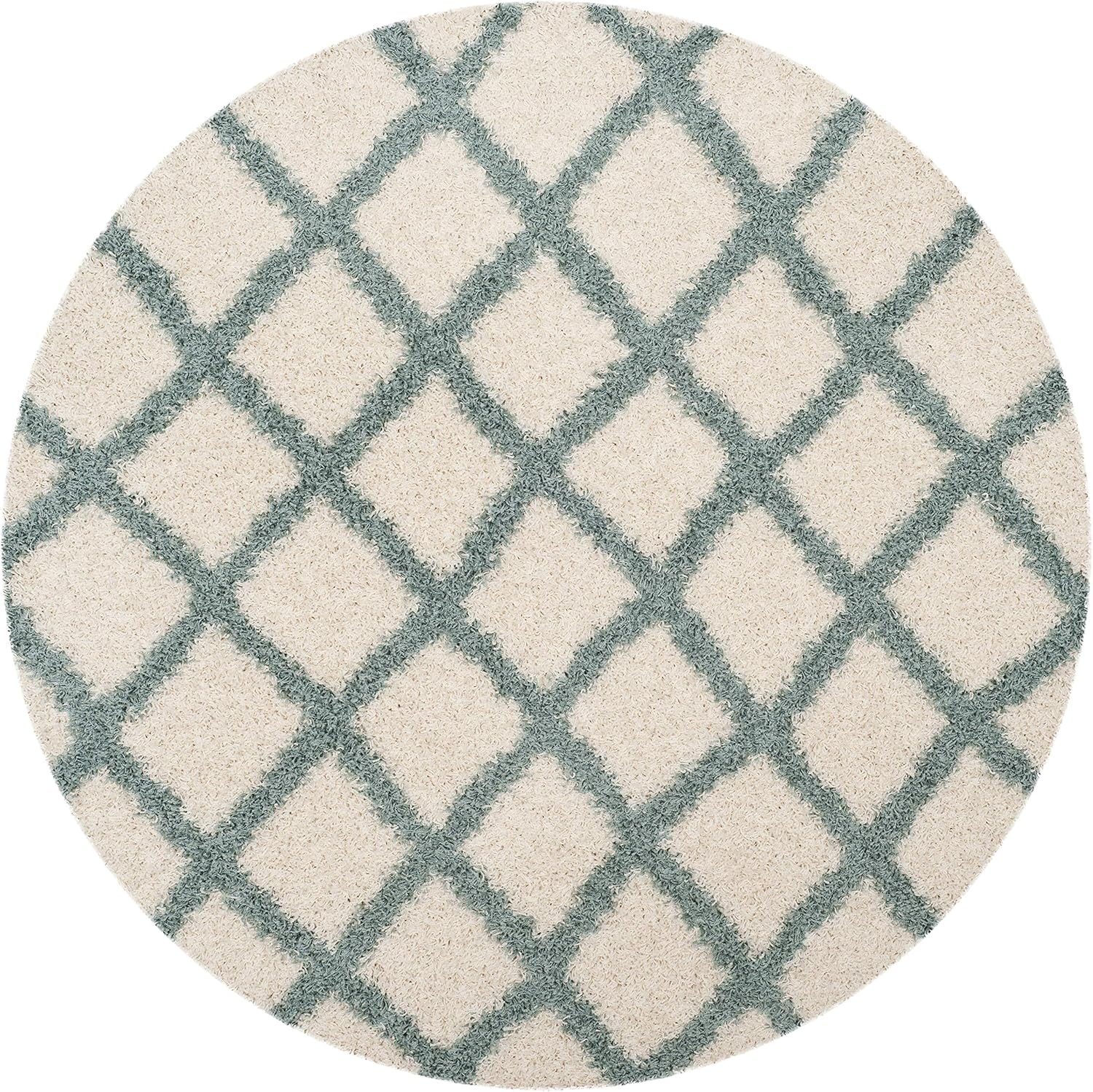 image:imageSAFAVIEH Dallas Shag Collection Area Rug 86 x 12 Dark Grey amp Ivory Trellis Design NonShedding amp Easy Care 15inch Thick Ideal for High Traffic Areas in Living Room Bedroom SGDS258AIvorySeafoam