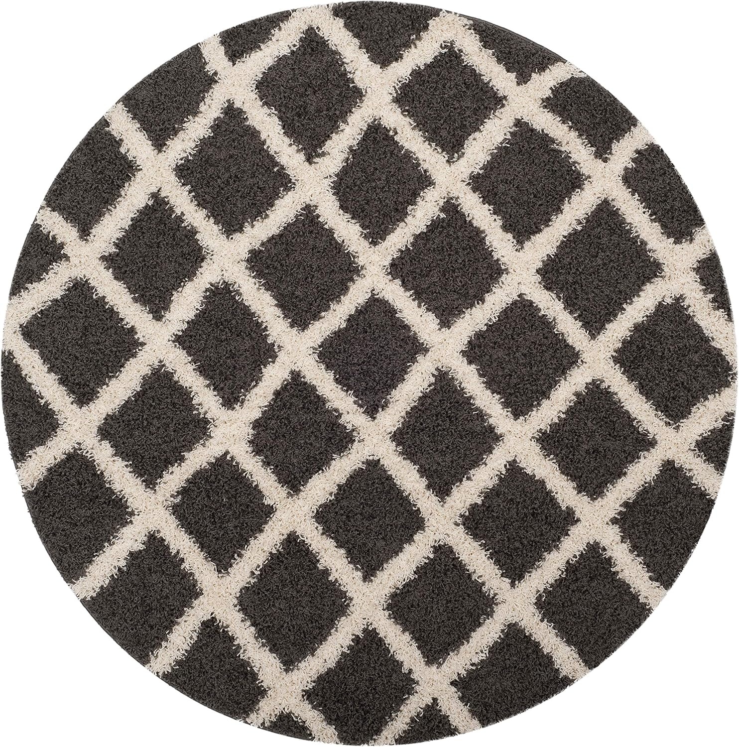 image:imageSAFAVIEH Dallas Shag Collection Area Rug 86 x 12 Dark Grey amp Ivory Trellis Design NonShedding amp Easy Care 15inch Thick Ideal for High Traffic Areas in Living Room Bedroom SGDS258ADark GreyIvory