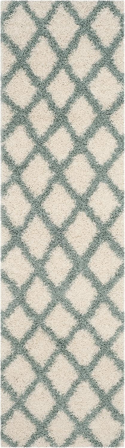 image:imageSAFAVIEH Dallas Shag Collection Area Rug 86 x 12 Dark Grey amp Ivory Trellis Design NonShedding amp Easy Care 15inch Thick Ideal for High Traffic Areas in Living Room Bedroom SGDS258AIvorySeafoam