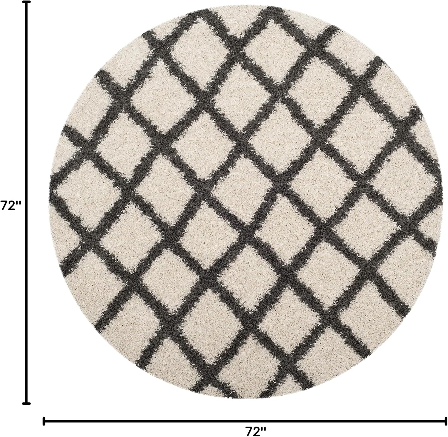 image:imageSAFAVIEH Dallas Shag Collection Area Rug 86 x 12 Dark Grey amp Ivory Trellis Design NonShedding amp Easy Care 15inch Thick Ideal for High Traffic Areas in Living Room Bedroom SGDS258AIvoryDark Grey