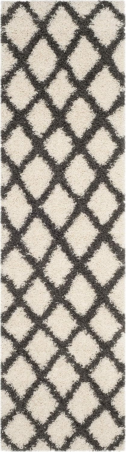 image:imageSAFAVIEH Dallas Shag Collection Area Rug 86 x 12 Dark Grey amp Ivory Trellis Design NonShedding amp Easy Care 15inch Thick Ideal for High Traffic Areas in Living Room Bedroom SGDS258AIvoryDark Grey