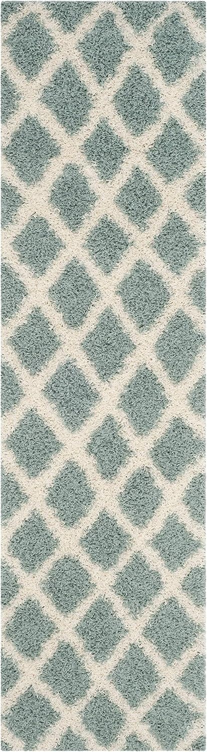image:imageSAFAVIEH Dallas Shag Collection Area Rug 86 x 12 Dark Grey amp Ivory Trellis Design NonShedding amp Easy Care 15inch Thick Ideal for High Traffic Areas in Living Room Bedroom SGDS258ASeafoamIvory