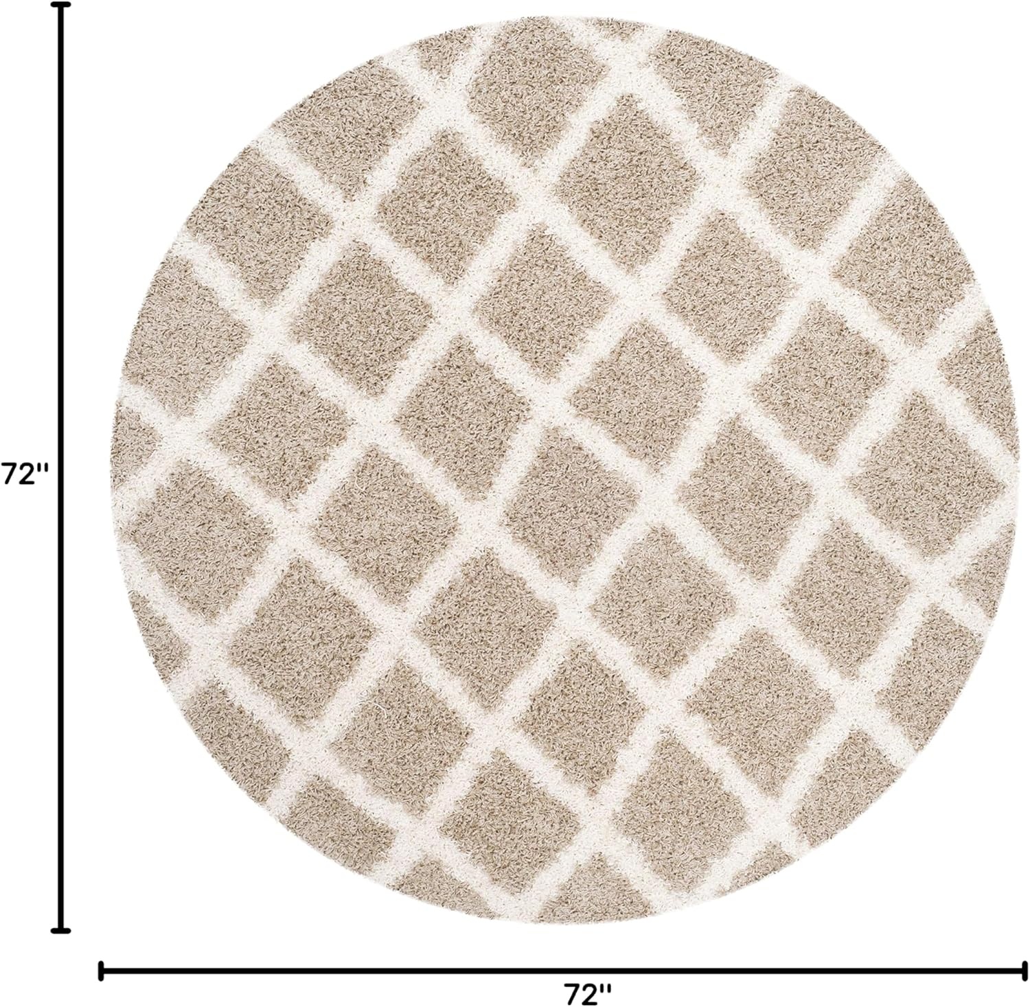 image:imageSAFAVIEH Dallas Shag Collection Area Rug 86 x 12 Dark Grey amp Ivory Trellis Design NonShedding amp Easy Care 15inch Thick Ideal for High Traffic Areas in Living Room Bedroom SGDS258ABeigeIvory