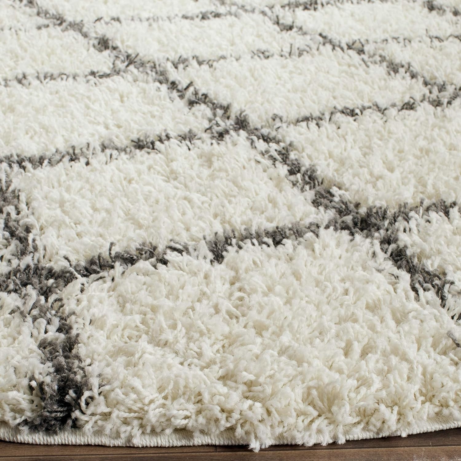 image:imageSAFAVIEH Dallas Shag Collection Area Rug 86 x 12 Dark Grey amp Ivory Trellis Design NonShedding amp Easy Care 15inch Thick Ideal for High Traffic Areas in Living Room Bedroom SGDS258AIvoryDark Grey