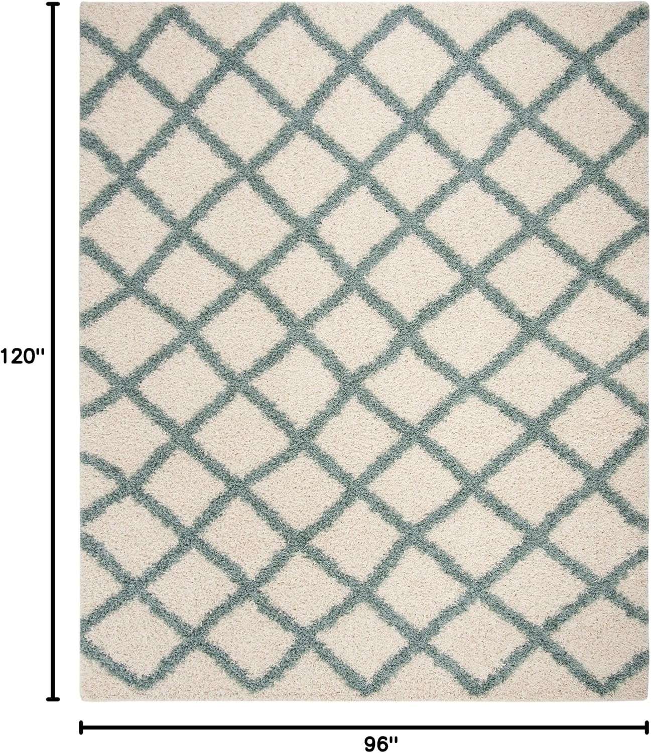 image:imageSAFAVIEH Dallas Shag Collection Area Rug 86 x 12 Dark Grey amp Ivory Trellis Design NonShedding amp Easy Care 15inch Thick Ideal for High Traffic Areas in Living Room Bedroom SGDS258AIvorySeafoam