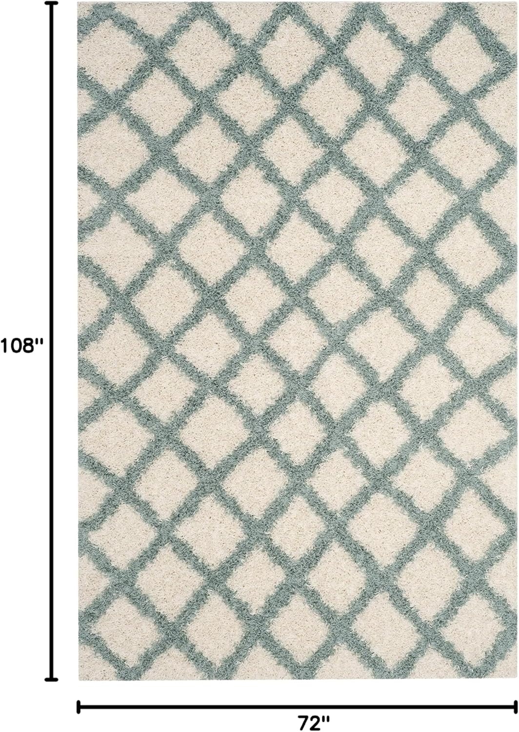 image:imageSAFAVIEH Dallas Shag Collection Area Rug 86 x 12 Dark Grey amp Ivory Trellis Design NonShedding amp Easy Care 15inch Thick Ideal for High Traffic Areas in Living Room Bedroom SGDS258AIvorySeafoam