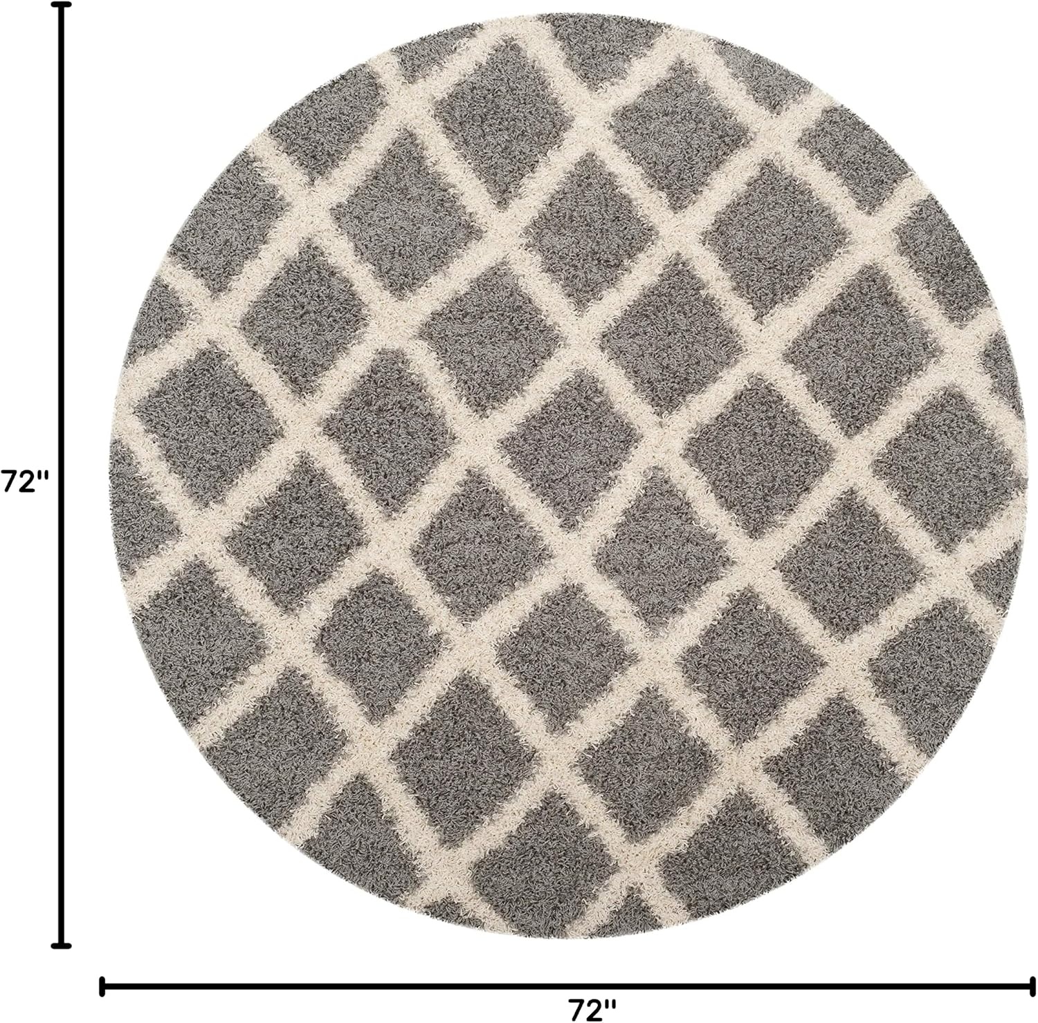 image:imageSAFAVIEH Dallas Shag Collection Area Rug 86 x 12 Dark Grey amp Ivory Trellis Design NonShedding amp Easy Care 15inch Thick Ideal for High Traffic Areas in Living Room Bedroom SGDS258AGreyIvory