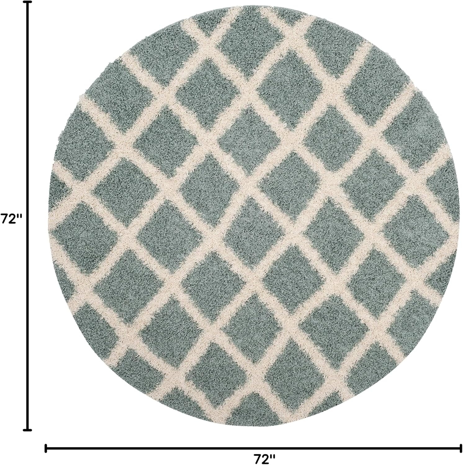 image:imageSAFAVIEH Dallas Shag Collection Area Rug 86 x 12 Dark Grey amp Ivory Trellis Design NonShedding amp Easy Care 15inch Thick Ideal for High Traffic Areas in Living Room Bedroom SGDS258ASeafoamIvory