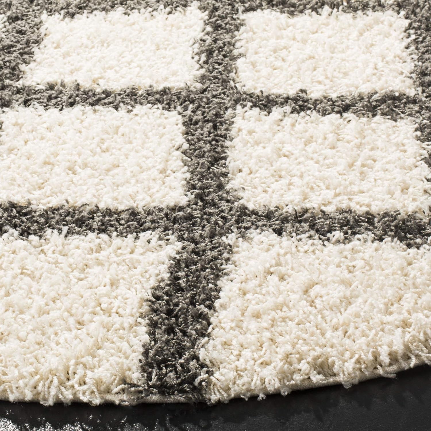 image:imageSAFAVIEH Dallas Shag Collection Area Rug 86 x 12 Dark Grey amp Ivory Trellis Design NonShedding amp Easy Care 15inch Thick Ideal for High Traffic Areas in Living Room Bedroom SGDS258AIvoryDark Grey