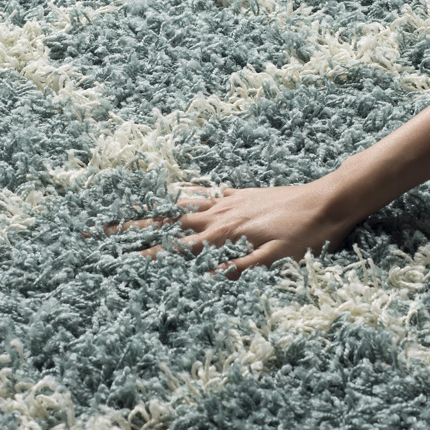 image:imageSAFAVIEH Dallas Shag Collection Area Rug 86 x 12 Dark Grey amp Ivory Trellis Design NonShedding amp Easy Care 15inch Thick Ideal for High Traffic Areas in Living Room Bedroom SGDS258ASeafoamIvory