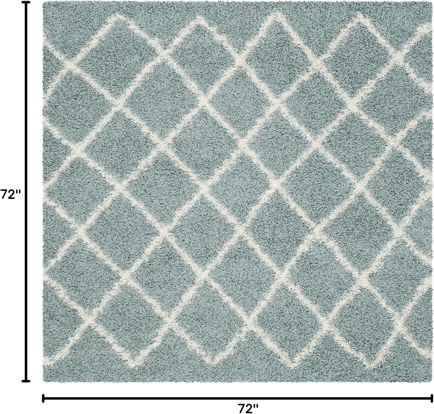 image:imageSAFAVIEH Dallas Shag Collection Area Rug 86 x 12 Dark Grey amp Ivory Trellis Design NonShedding amp Easy Care 15inch Thick Ideal for High Traffic Areas in Living Room Bedroom SGDS258ASeafoamIvory