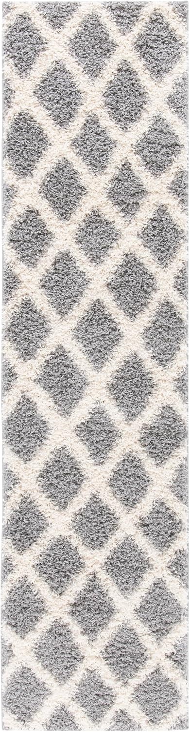 image:imageSAFAVIEH Dallas Shag Collection Area Rug 86 x 12 Dark Grey amp Ivory Trellis Design NonShedding amp Easy Care 15inch Thick Ideal for High Traffic Areas in Living Room Bedroom SGDS258AGreyIvory