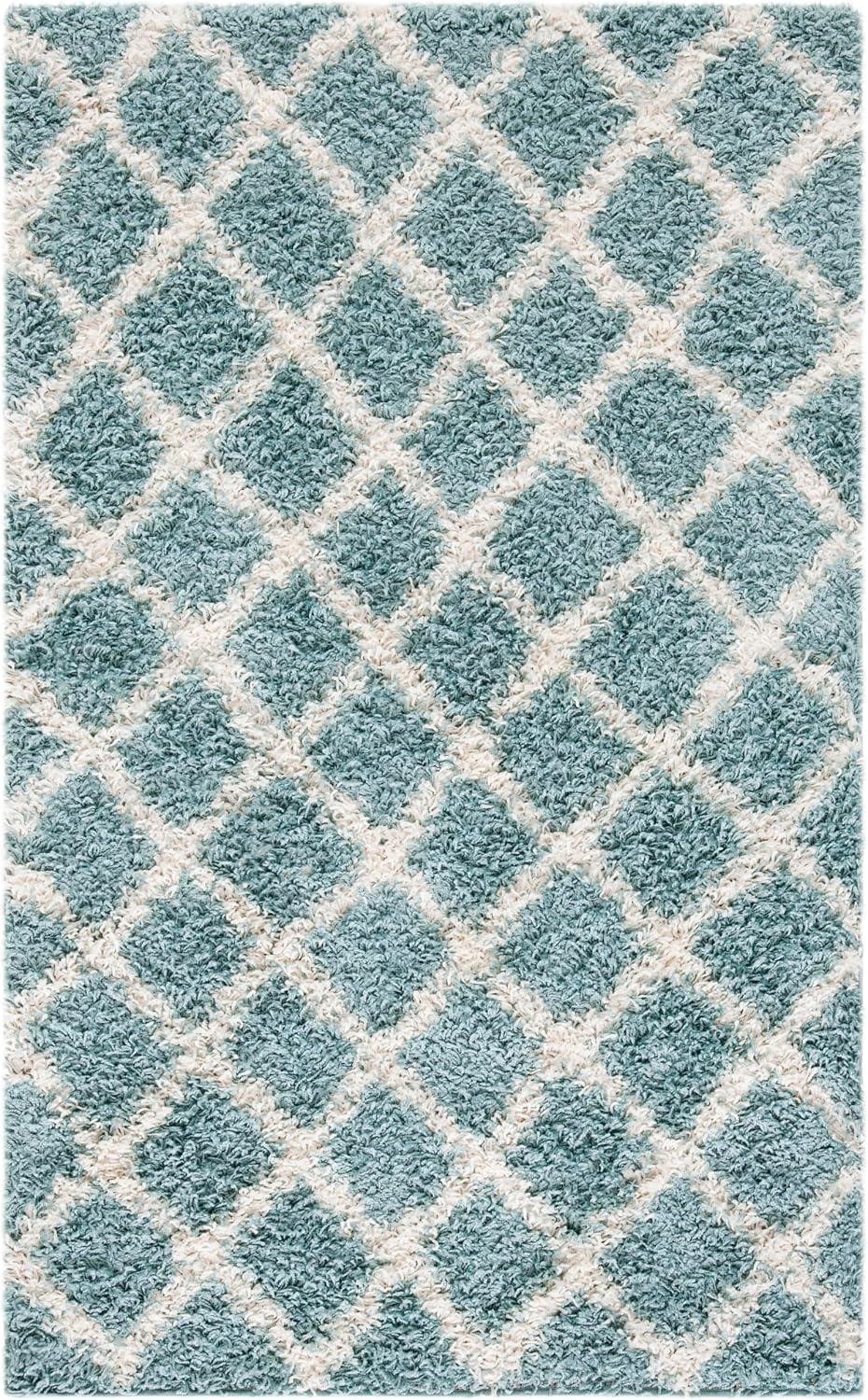 image:imageSAFAVIEH Dallas Shag Collection Area Rug 86 x 12 Dark Grey amp Ivory Trellis Design NonShedding amp Easy Care 15inch Thick Ideal for High Traffic Areas in Living Room Bedroom SGDS258ASeafoamIvory