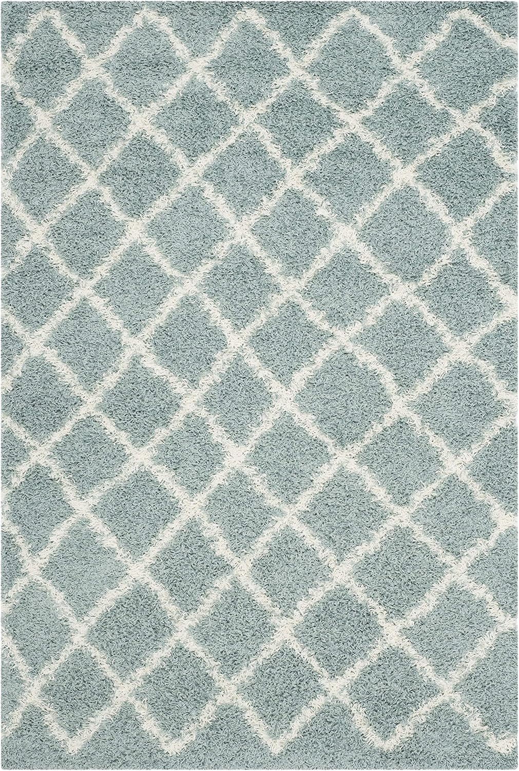 image:imageSAFAVIEH Dallas Shag Collection Area Rug 86 x 12 Dark Grey amp Ivory Trellis Design NonShedding amp Easy Care 15inch Thick Ideal for High Traffic Areas in Living Room Bedroom SGDS258ASeafoamIvory