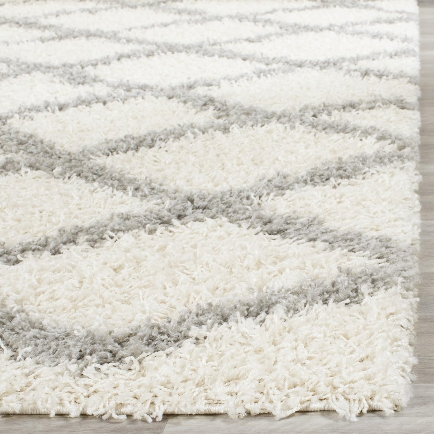 image:imageSAFAVIEH Dallas Shag Collection Area Rug 86 x 12 Dark Grey amp Ivory Trellis Design NonShedding amp Easy Care 15inch Thick Ideal for High Traffic Areas in Living Room Bedroom SGDS258AIvoryGrey