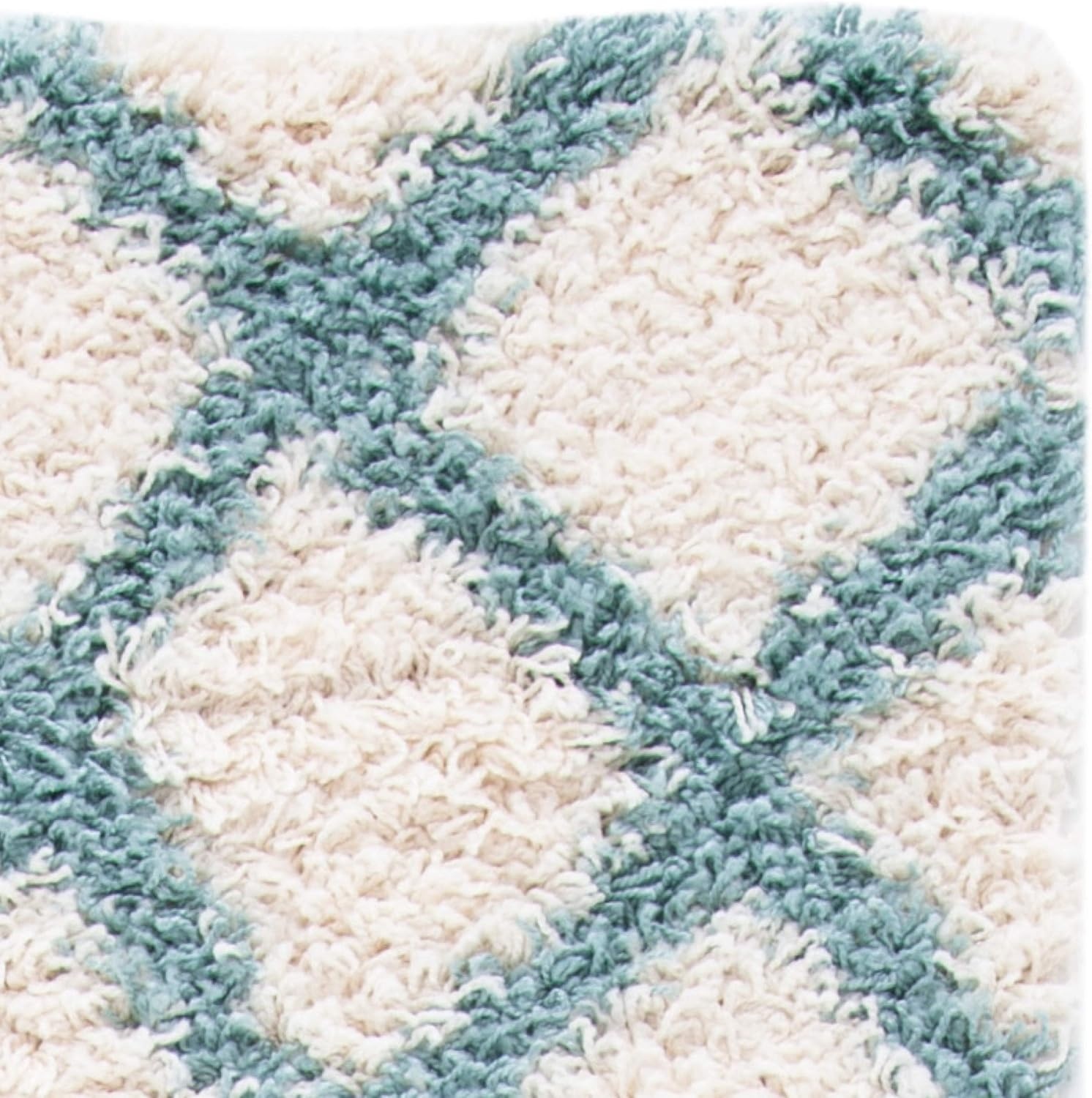 image:imageSAFAVIEH Dallas Shag Collection Area Rug 86 x 12 Dark Grey amp Ivory Trellis Design NonShedding amp Easy Care 15inch Thick Ideal for High Traffic Areas in Living Room Bedroom SGDS258AIvorySeafoam
