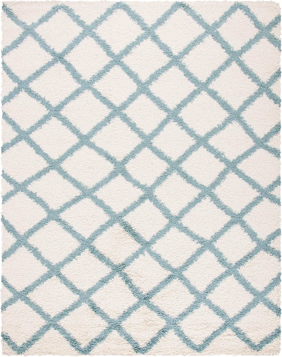 image:imageSAFAVIEH Dallas Shag Collection Area Rug 86 x 12 Dark Grey amp Ivory Trellis Design NonShedding amp Easy Care 15inch Thick Ideal for High Traffic Areas in Living Room Bedroom SGDS258AIvorySeafoam