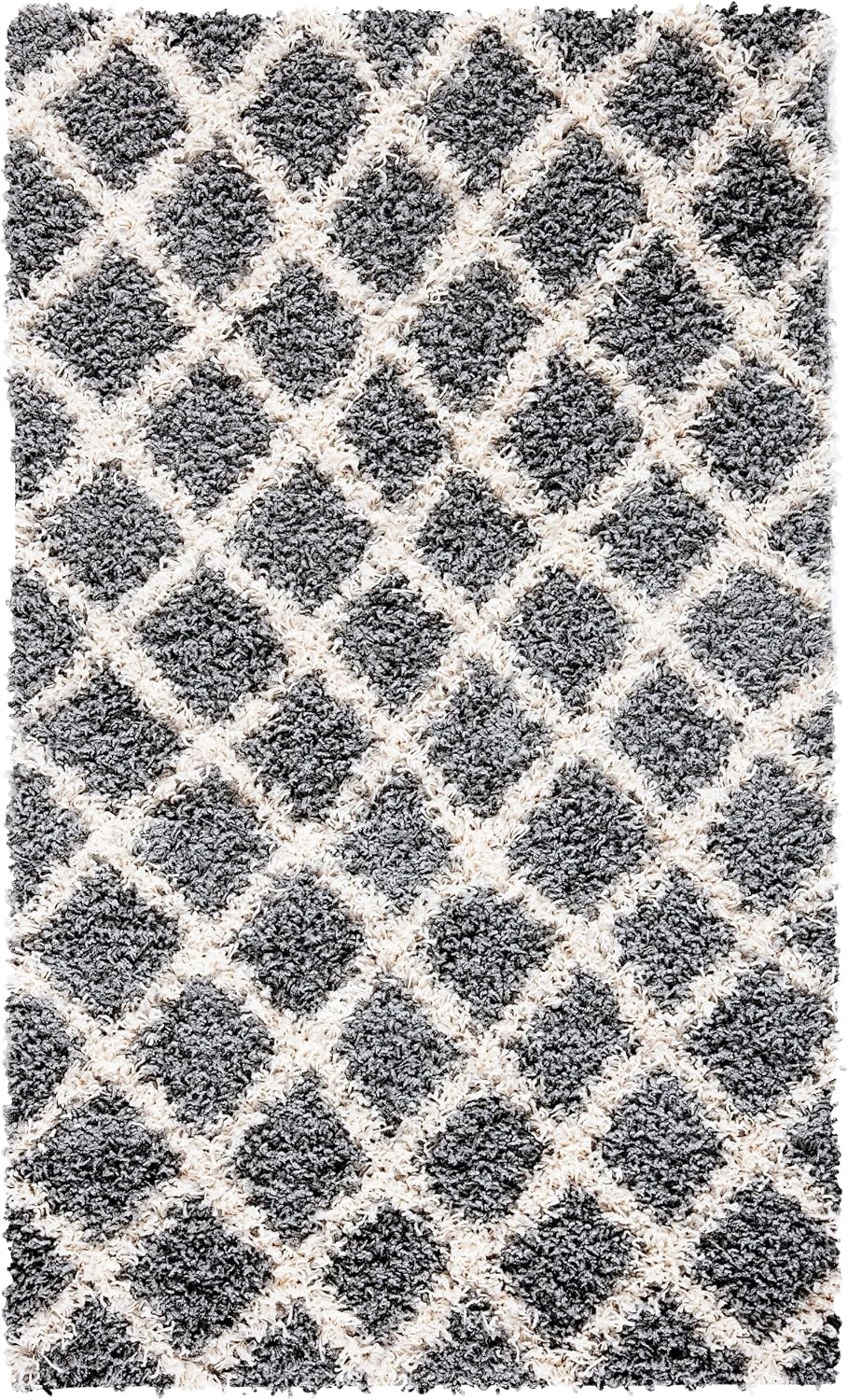 image:imageSAFAVIEH Dallas Shag Collection Area Rug 86 x 12 Dark Grey amp Ivory Trellis Design NonShedding amp Easy Care 15inch Thick Ideal for High Traffic Areas in Living Room Bedroom SGDS258AGreyIvory