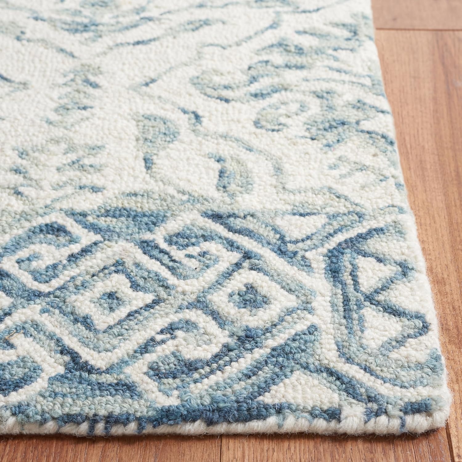 image:imageSAFAVIEH Dip Dye Collection Area Rug 9 x 12 Blue amp Ivory Handmade Wool Ideal for High Traffic Areas in Living Room Bedroom DDY901M