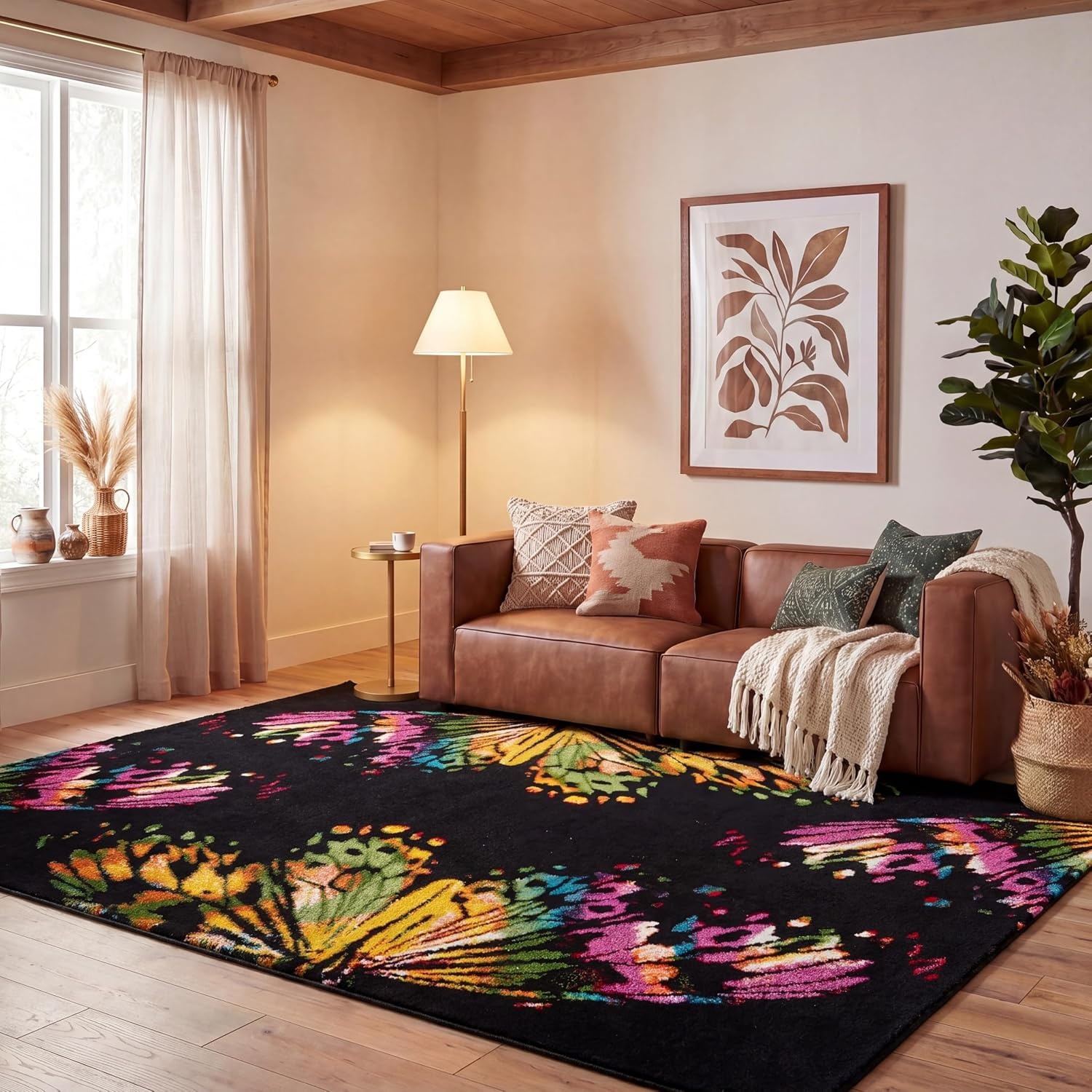 image:imageSAFAVIEH Fiesta Shag Collection Area Rug 9 x 12 Black amp Yellow Modern Design NonShedding amp Easy Care 05inch Thick Ideal for High Traffic Areas in Living Room Bedroom FSG368DBlackYellow